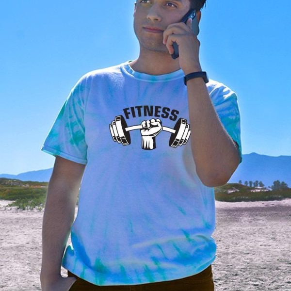 Fitness Barbell Tie Dye Tee -Image by Shutterstock